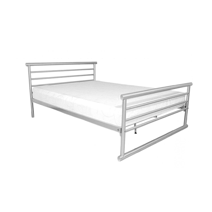 Dorchester Metal Frame Single Bed - Silver - Nestium