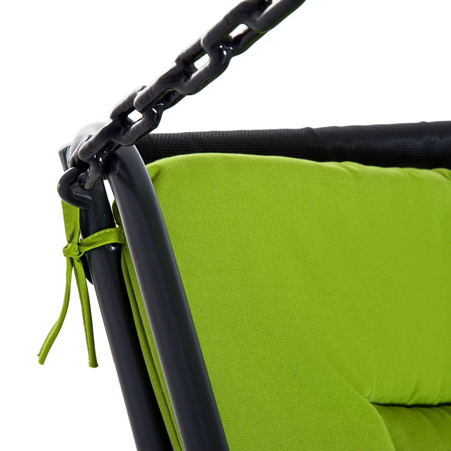 Outsunny 2 Seater Garden Swing Seat Bed, Sun Lounger with Adjustable Canopy, Cushioned Seat and Weather Resistant Steel Frame for Patio, Yard, Green