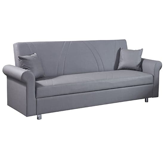 Grey Faux Leather 3 Seater Sofa Bed - Modern and Versatile Design