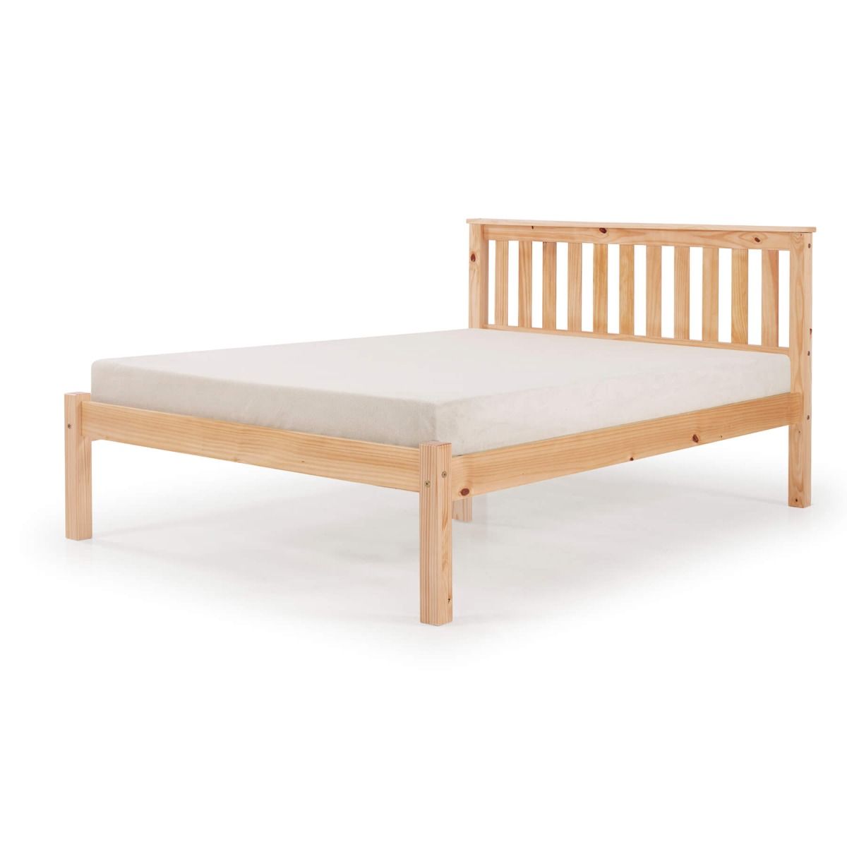 Chandler Antique Pine King Size Bed Frame - Classic Solid Pine with Low Footboard - Nestium