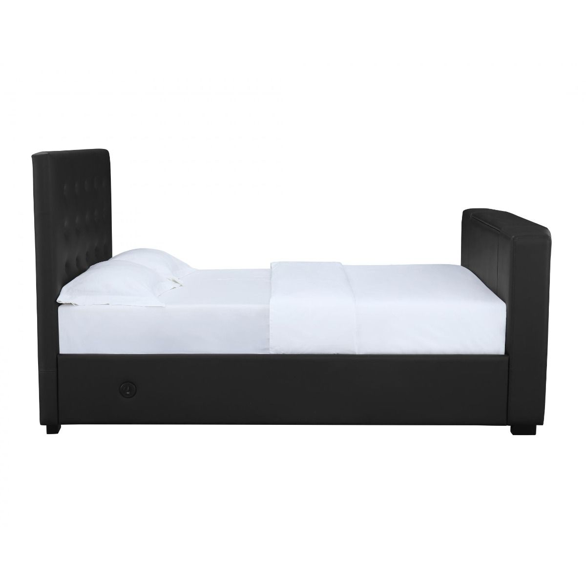 Osceola Leather Effect Luxury TV Bed Black - King Size - Nestium