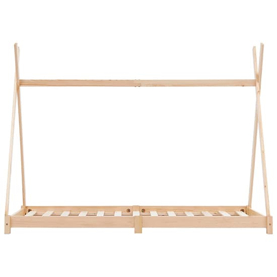 FURCO Natara Kids Tent Bed - Durable Wooden Single Bed with Tipi Design in Natural Finish