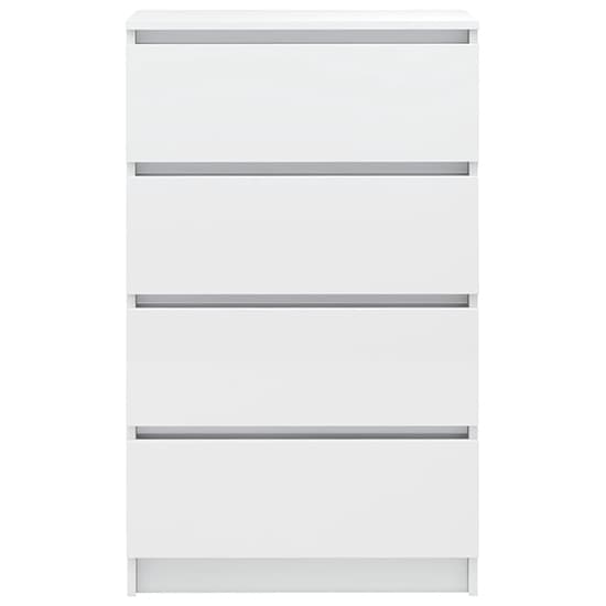FURCO White High Gloss 4-Drawer Storage Chest for Modern Living Spaces