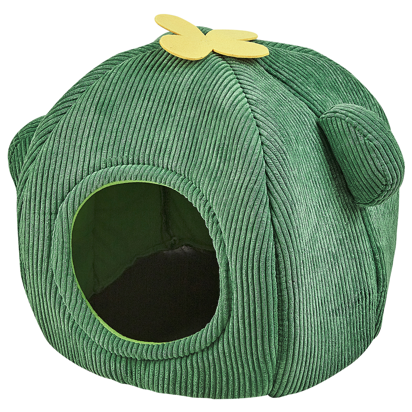Cactus Shaped Felt Pet Bed in Green Corduroy