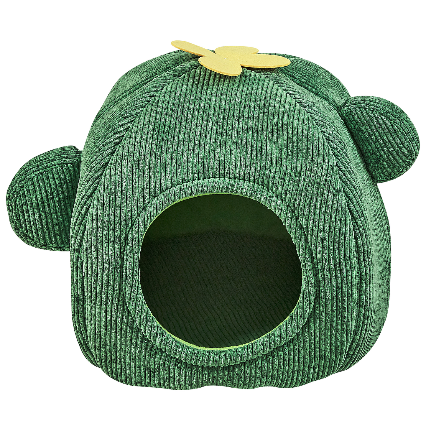 Cactus Shaped Felt Pet Bed in Green Corduroy