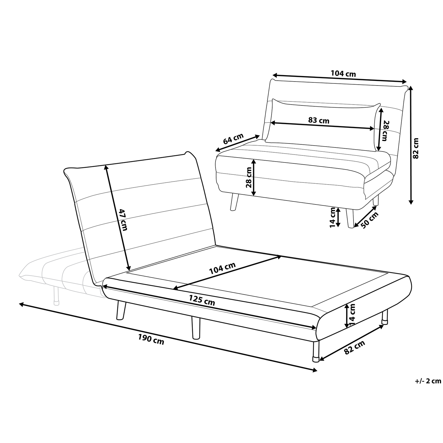 Olive Green Velvet 1-Seater Sofa Bed with Wooden Legs