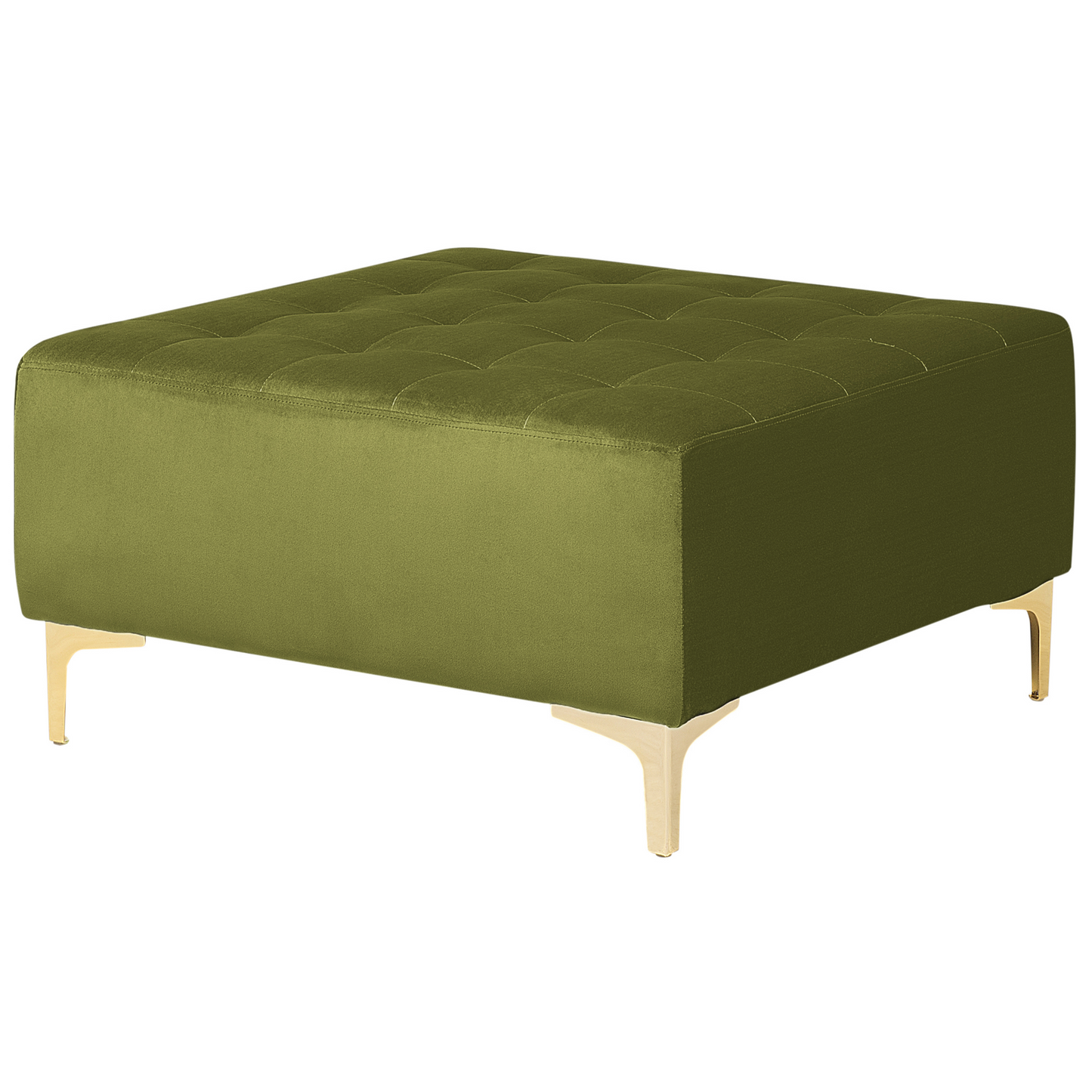 Luxurious Green Velvet L-Shaped Sofa Bed with Ottoman