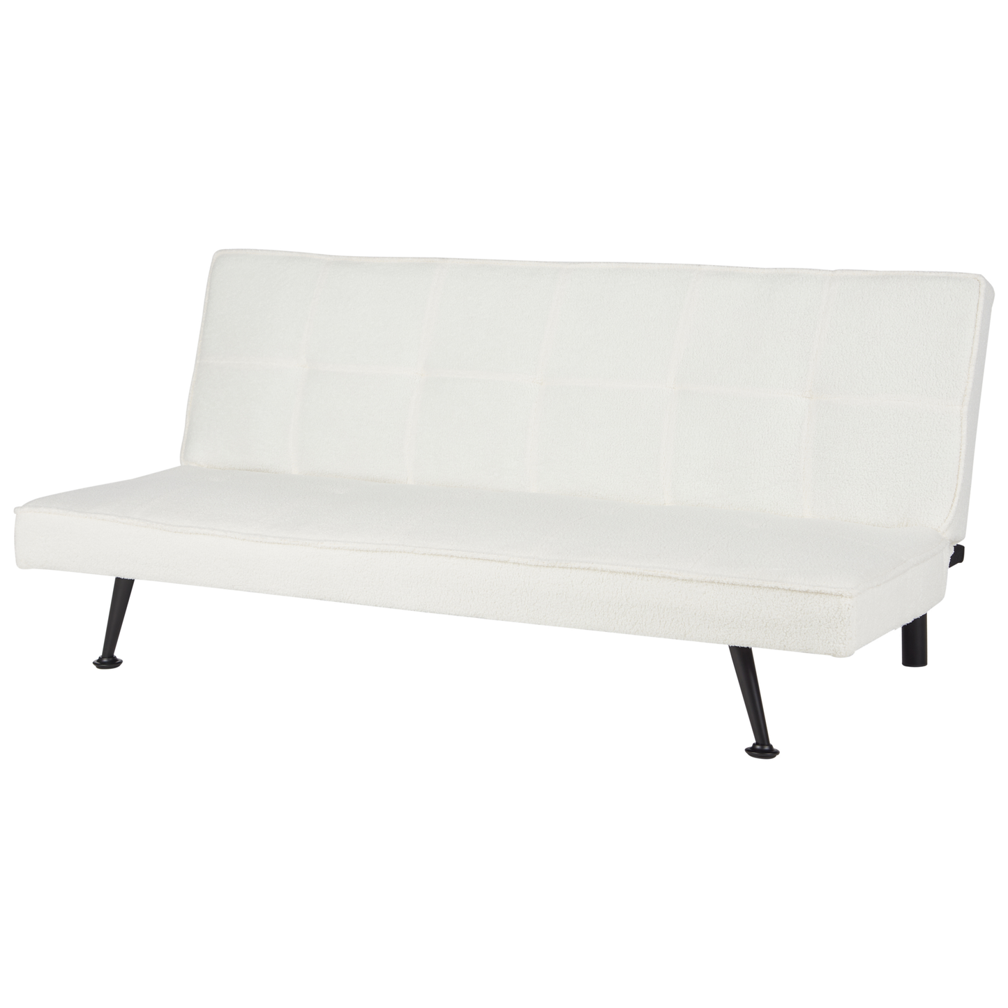 White Boucle 3-Seater Sofa Bed - Chic Click-Clack Design