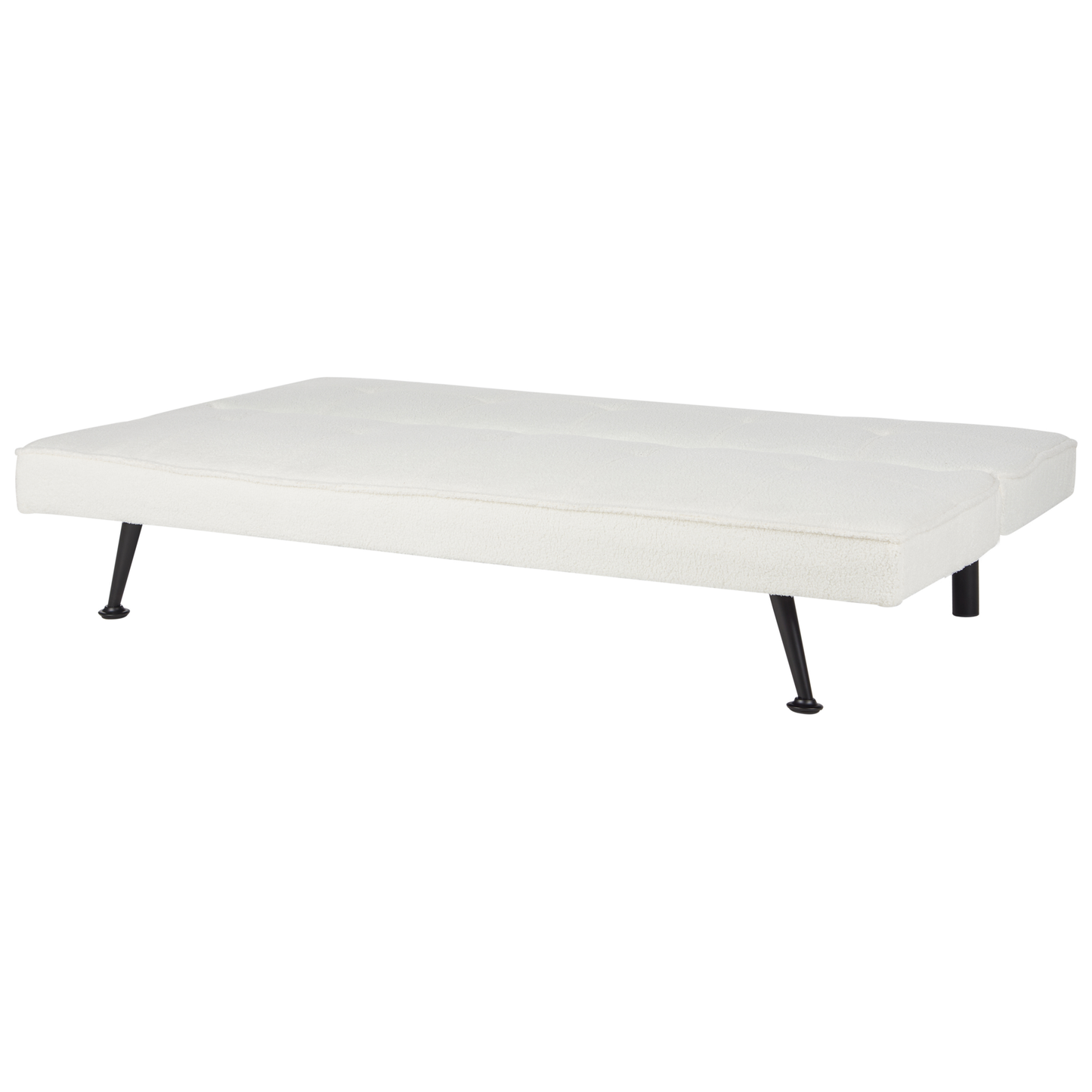 White Boucle 3-Seater Sofa Bed - Chic Click-Clack Design
