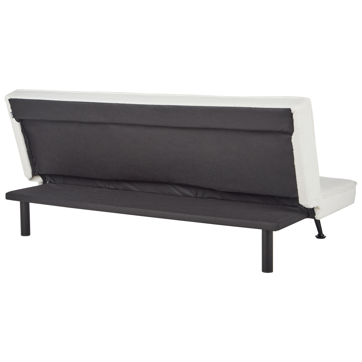 White Boucle 3-Seater Sofa Bed - Chic Click-Clack Design