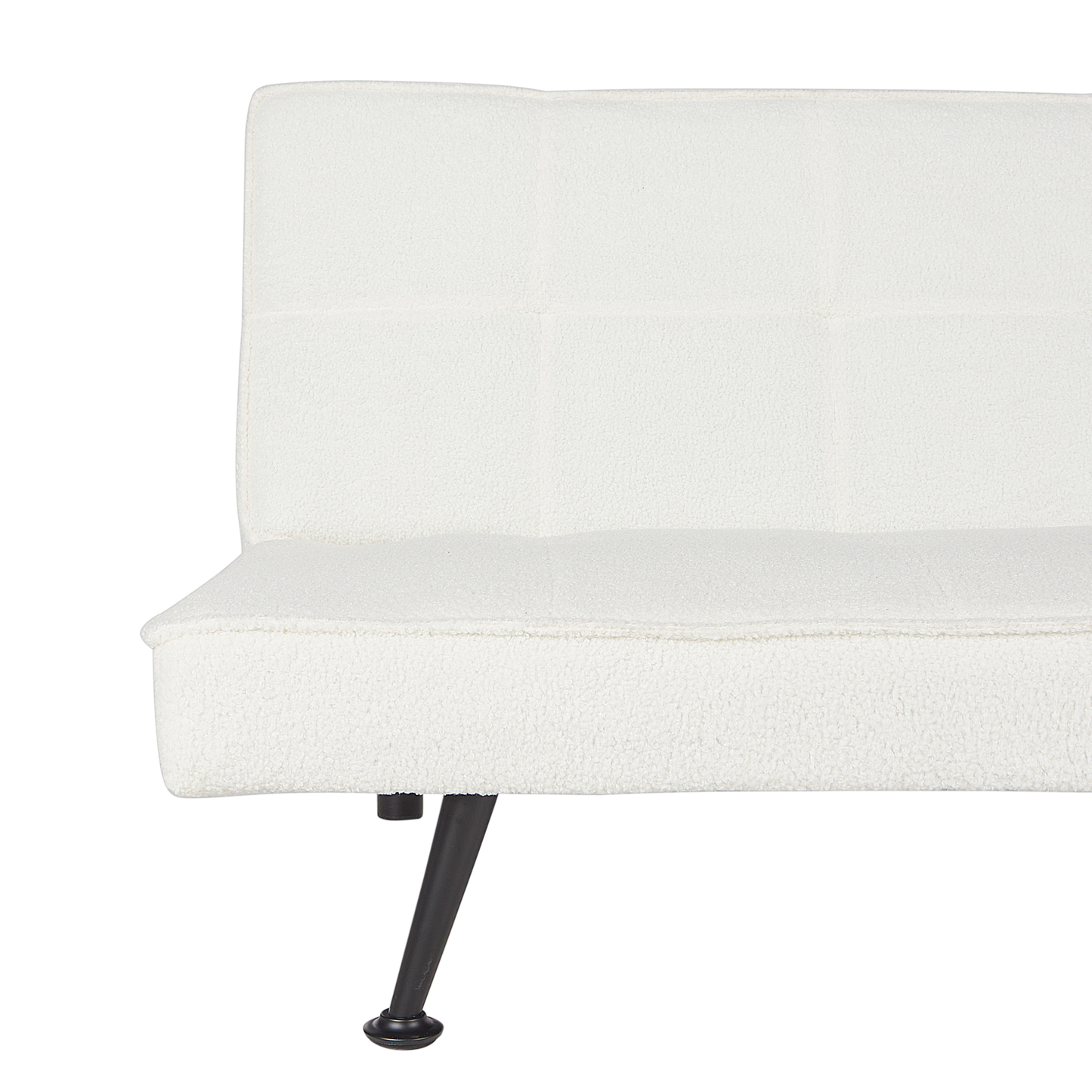 White Boucle 3-Seater Sofa Bed - Chic Click-Clack Design