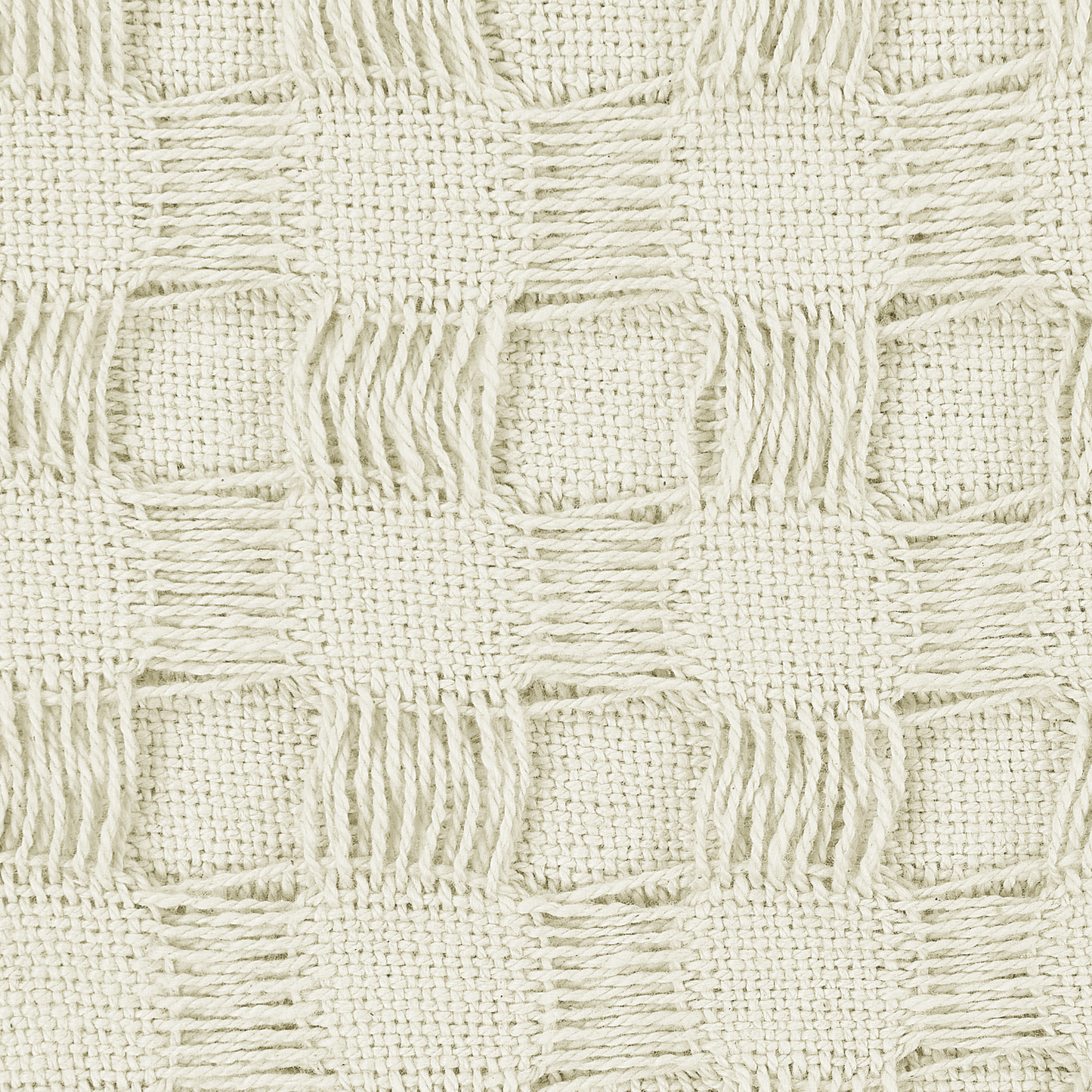 Elegant White Cotton Bedspread with Tassels - 200 x 220 cm