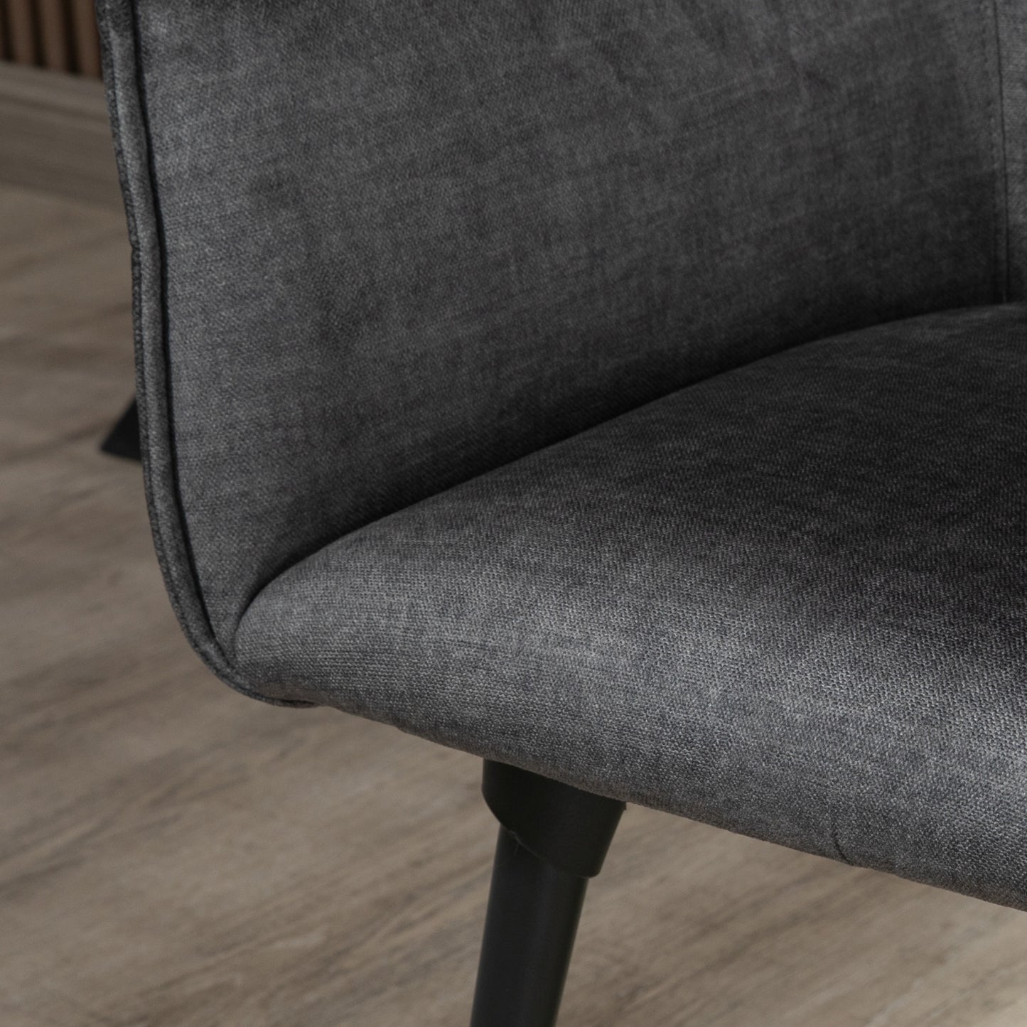 HOMCOM Accent Chairs for Living Room, Bedroom Arm Chair with Steel Legs, Dark Grey