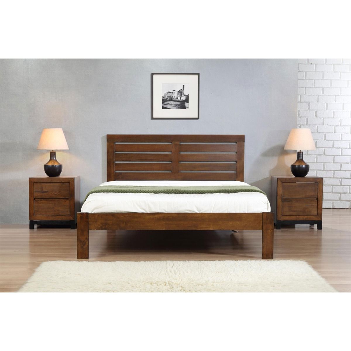 Marcella 4ft Small Double Bed - Rustic Oak - Nestium