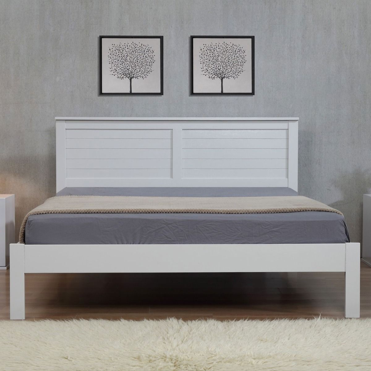 Sinestro 4ft6 Double Bed - Grey - Nestium