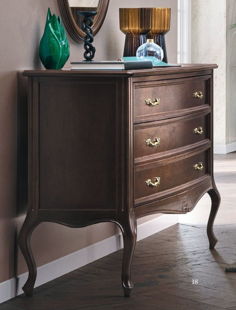 Camel Verdi Night Antique Walnut French Style 3 Drawer Chest - Nestium