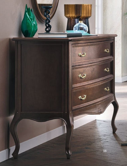 Camel Verdi Night Antique Walnut French Style 3 Drawer Chest - Nestium