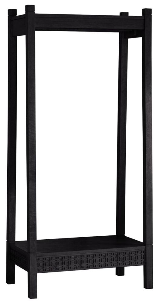 Boho Boutique Black Wood Open Wardrobe - Nestium
