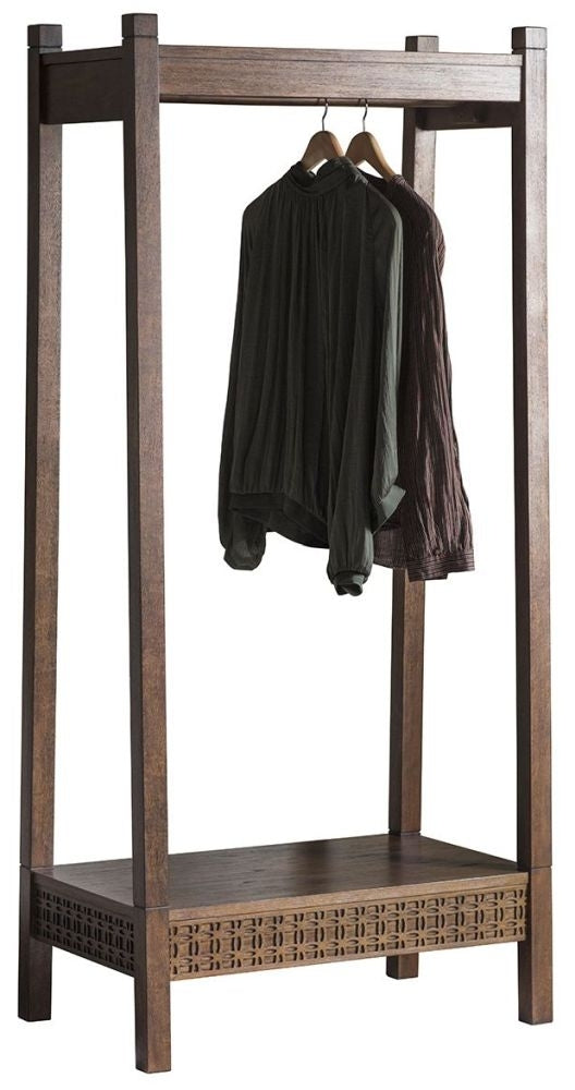 Boho Retreat Chocolate Wood Open Wardrobe - Nestium