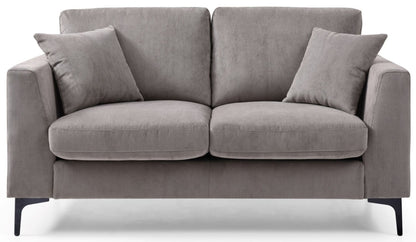 Noah Grey Ribbed Fabric 2 Seater Sofa - Nestium