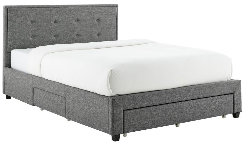 Florence Grey Fabric Bed - Comes in Double and King Size