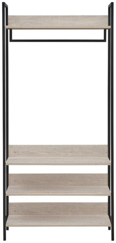 Zahra Ash Oak Open 4 Shelves Wardrobe - Nestium