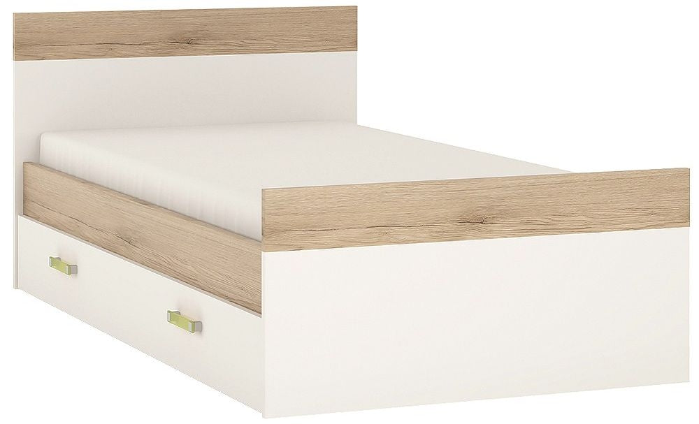 4Kids Single Bed with Under Drawer with Lemon Handles