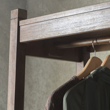Boho Retreat Chocolate Wood Open Wardrobe - Nestium
