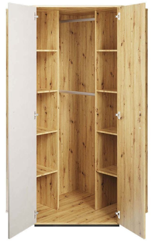 Qubic Oak Corner Wardrobe - Nestium