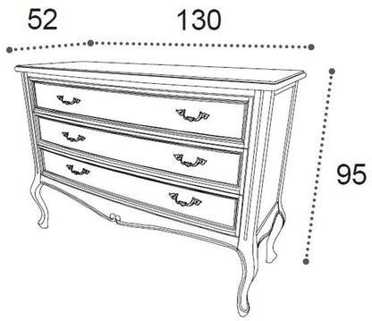 Camel Verdi Night Antique Walnut French Style 3 Drawer Chest - Nestium