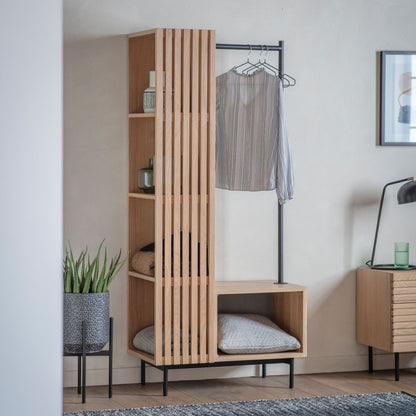 Okayama Japandi Style Oak Open Wardrobe - Nestium