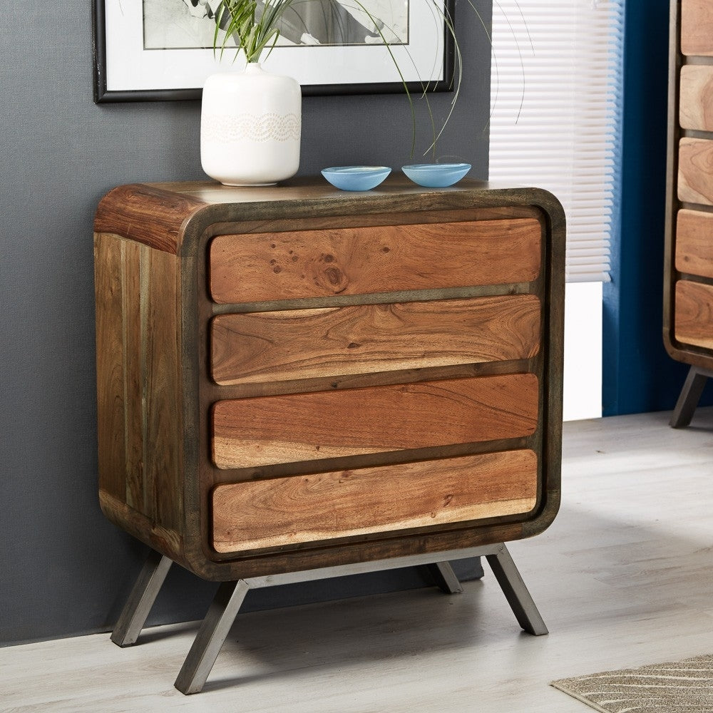 Aspen Brown Wood 4 Drawer Chest