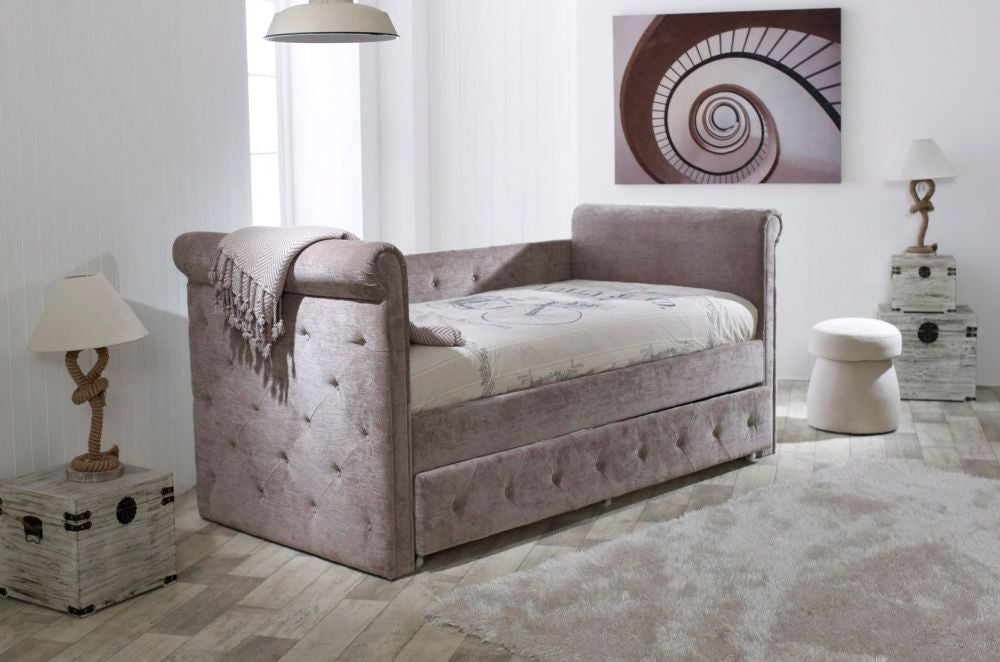 Limelight Zodiac Mink Velvet Day Bed with Guest Bed - Nestium