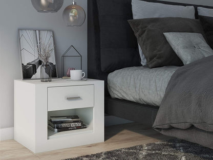 Idea White Matt 1 Drawer Bedside Cabinet