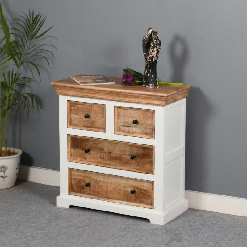 Alfie Brown Solid Mango Wood 4 Drawer Chest