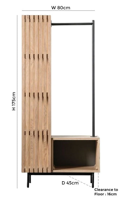 Okayama Japandi Style Oak Open Wardrobe - Nestium