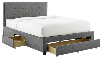 Florence Grey Fabric Bed - Comes in Double and King Size