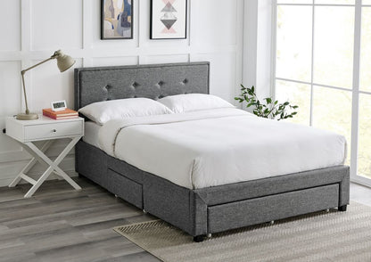 Florence Grey Fabric Bed - Comes in Double and King Size