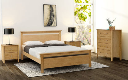 Nero Oak Bed - Comes In Double, King and Queen Size