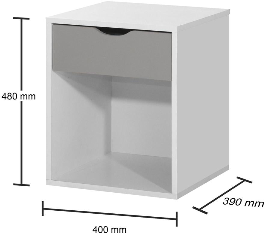 Alton White 1 Drawer Bedside Cabinet