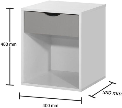 Alton White 1 Drawer Bedside Cabinet