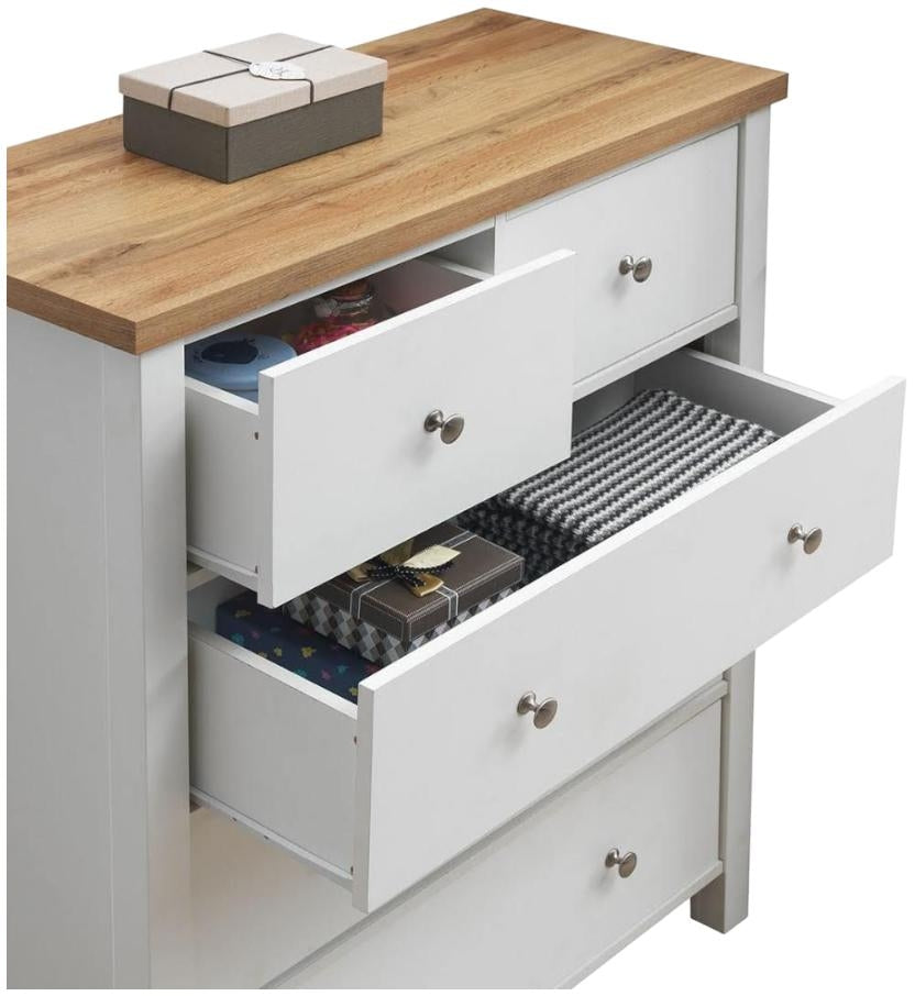 Astbury White and Oak 2+3 Drawer Chest