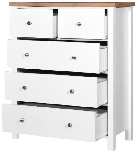 Astbury White and Oak 2+3 Drawer Chest