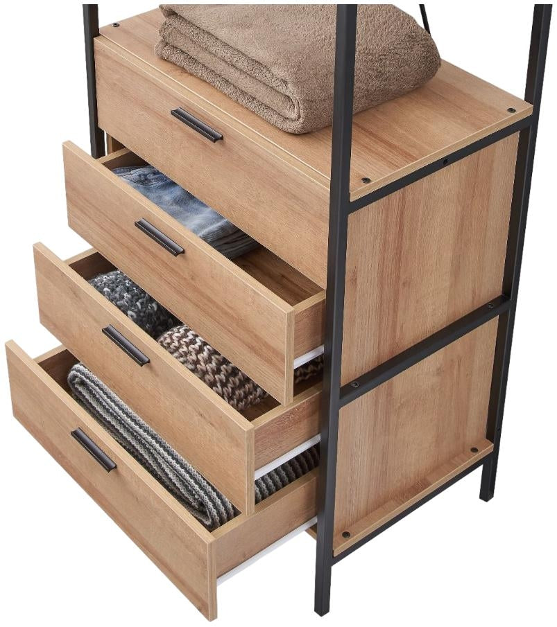 Claire Riviera Oak 4 Drawer Wardrobe - Nestium