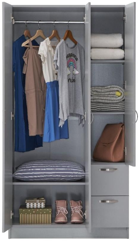Essentials 3 Door 2 Drawer Double Wardrobe