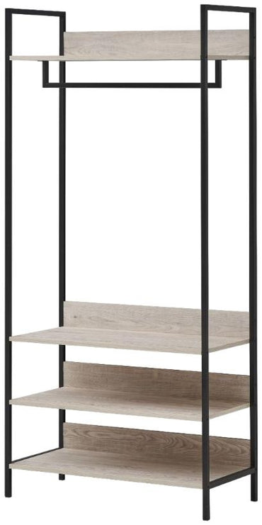 Zahra Ash Oak Open 4 Shelves Wardrobe - Nestium