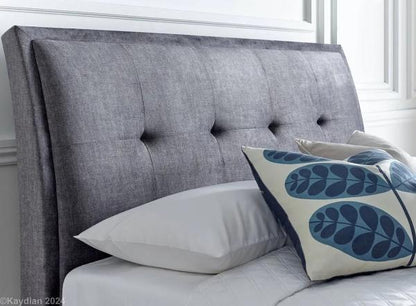Kaydian Accent Vogue Grey Velvet Fabric Ottoman Storage Bed - Nestium