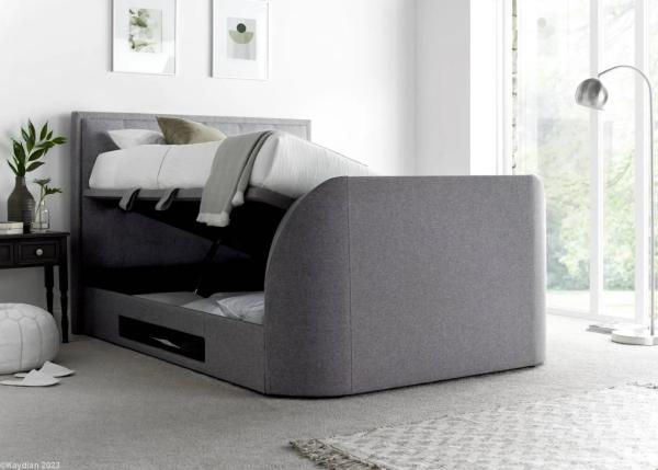 Kaydian Falmer Marbella Grey Fabric Ottoman Storage TV Bed