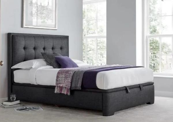 Kaydian Falstone Ottoman Storage Bed - Pendle Slate Fabric