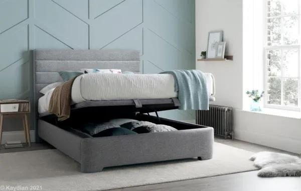 Kaydian Appleby Ottoman Storage Bed - Marbella Grey Fabric